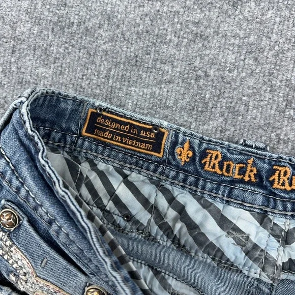 Rock Revival Jeans Mens 36x32 Clooney Boot Cut Flap Pocket Heavy Thick Stitch - Picture 12 of 16